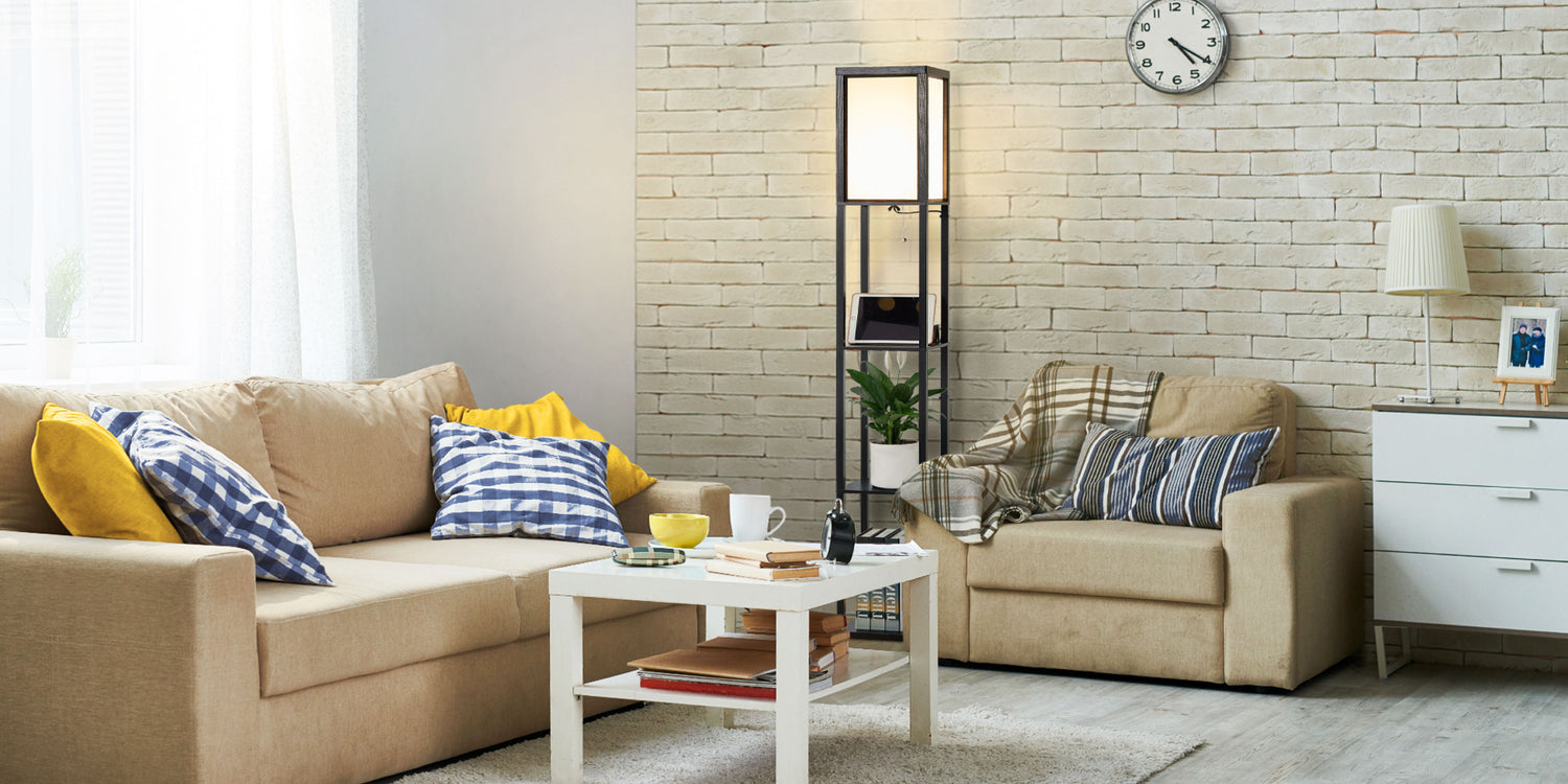 Floor Lamp with Charging Station