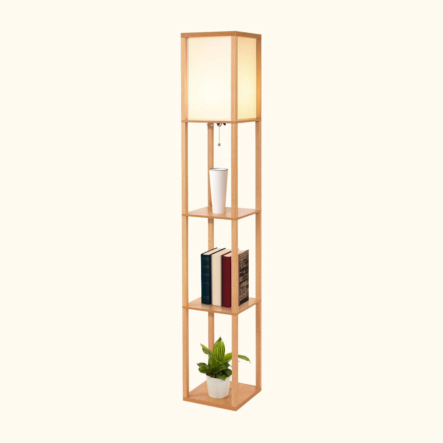 Avery 63" LED Floor Lamp with Display Shelves