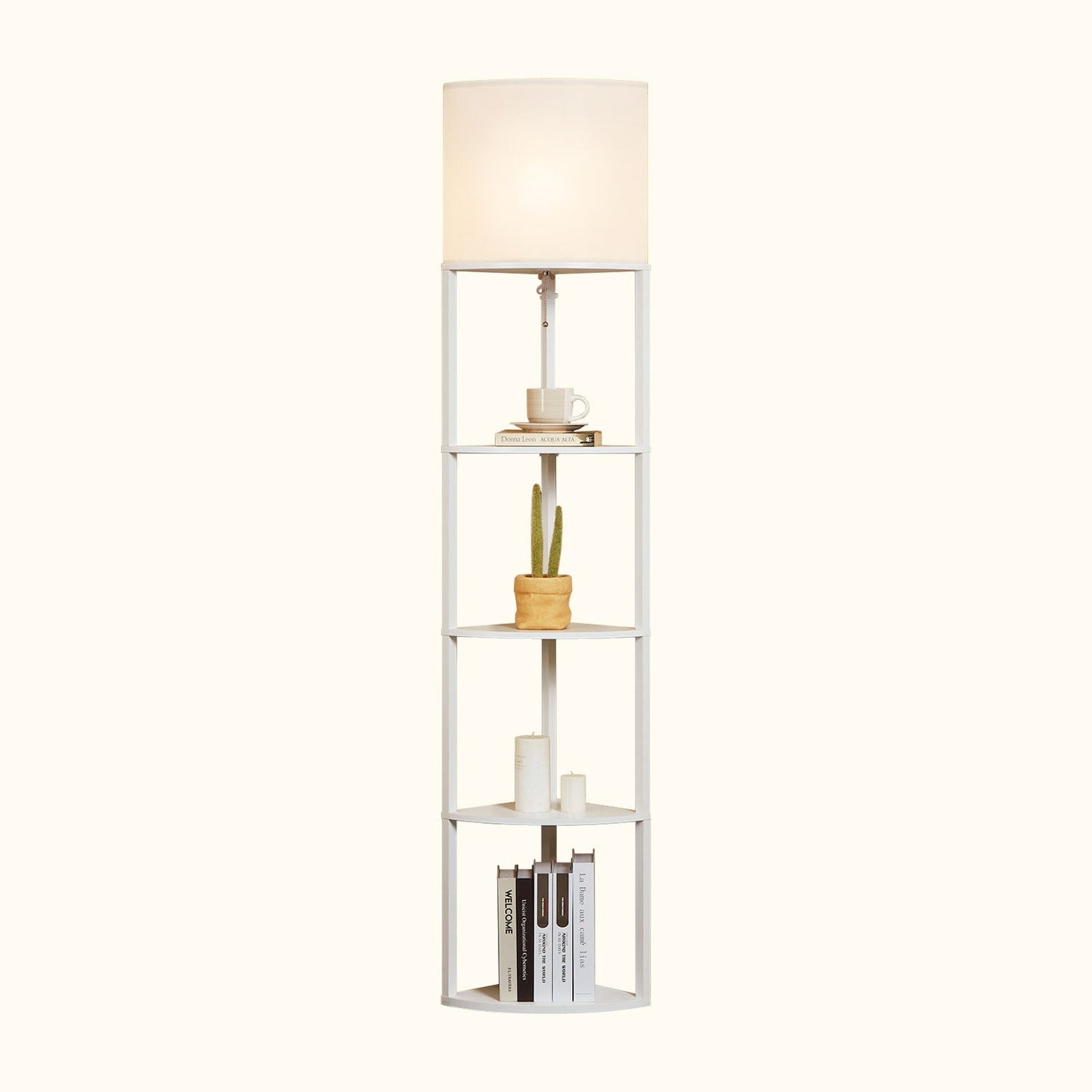 Alvis Edge 72" Corner Floor Lamp with Shelves