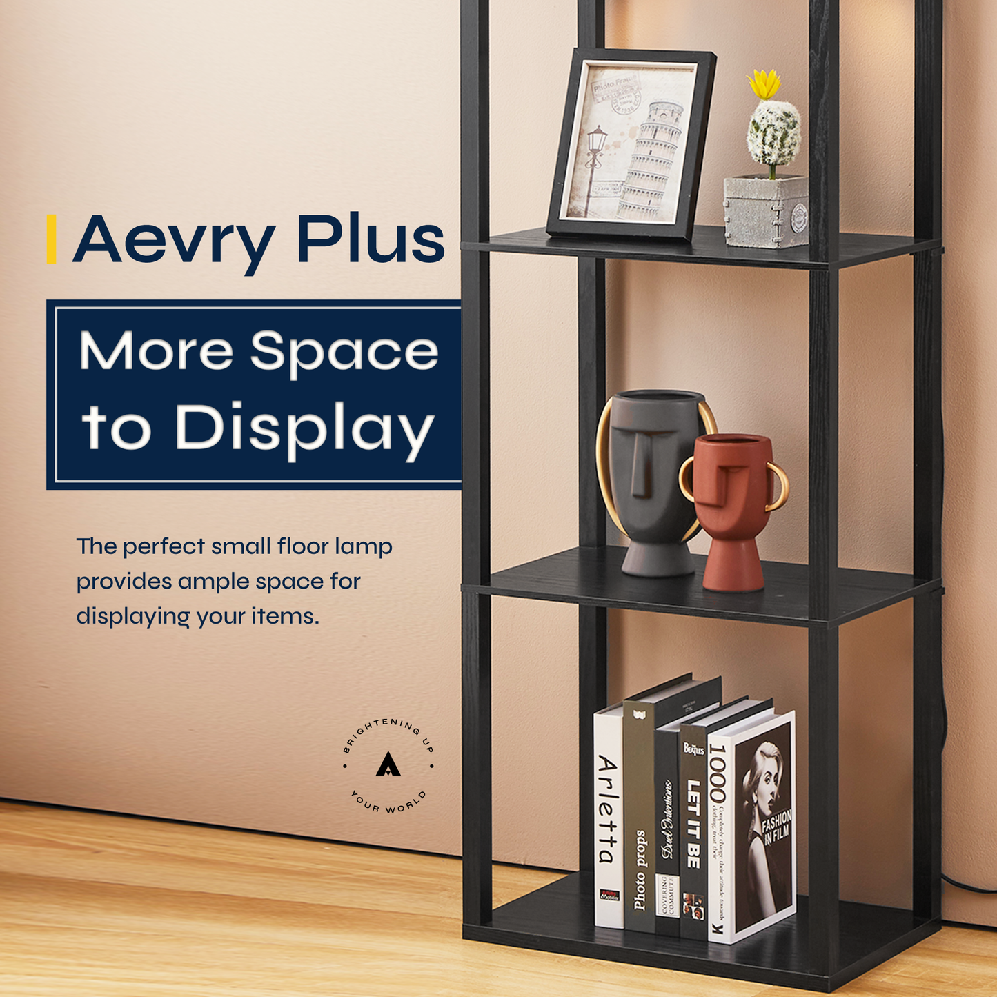 Avery Plus - 63" Wide LED Shelf Floor Lamp