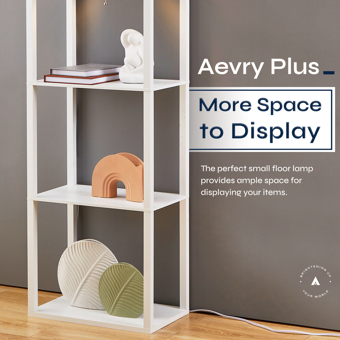 Avery Plus - 63" Wide LED Shelf Floor Lamp