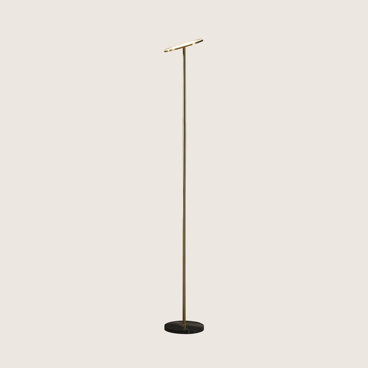 FENLO Felton Dimmable LED Torchiere Floor Lamp with Black Marble Base