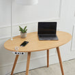 FENLO Future Oval Mid-Century Modern Desk with Charging Station