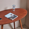 FENLO Future Oval Mid-Century Modern Desk with Charging Station